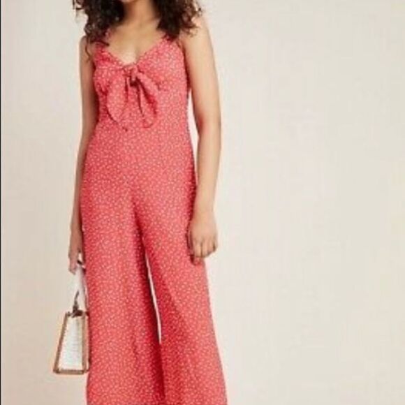 NWT Anthropologie Kachel Jordan Polka Dot Jumpsuit size 10 - Picture 3 of 9